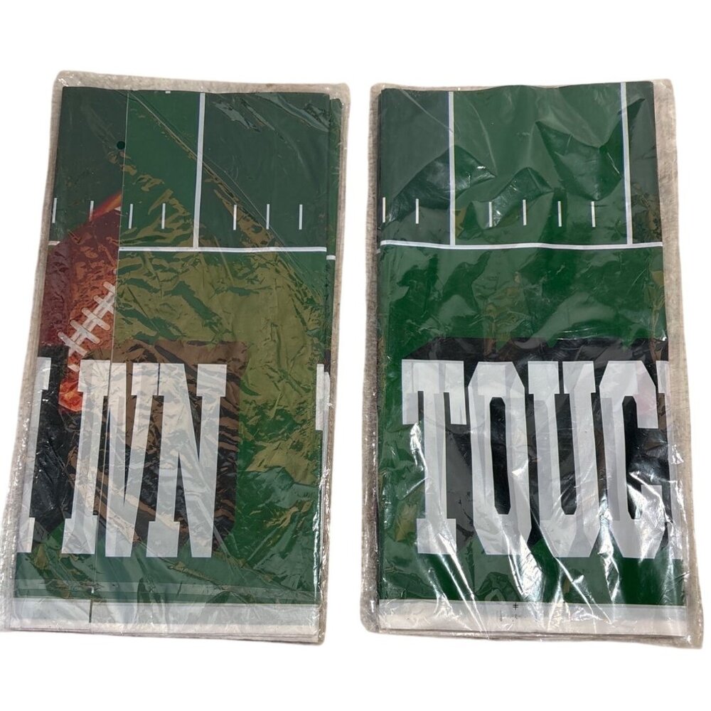 2 Pcs Football Touchdown Party Tablecloths 71 x 35" Plastic